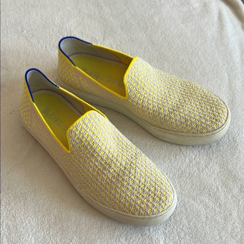 Rothy’s The Sneaker Sunshine Yellow Honeycomb Size 8